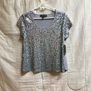 Almost Famous sequin top NWT